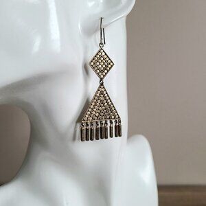Anna Beck sterling silver large drop dangling earrings.